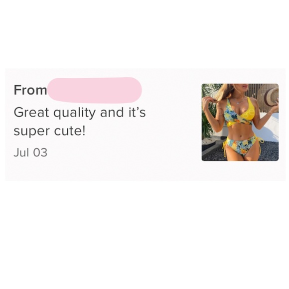 Multicolor 2 Piece Swimsuit Yellow Tropical Leaf Print Bikini Criss Cross - Picture 7 of 7